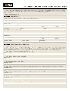 Fillable Online Nab Ecommerce Merchant Services Website Assessment