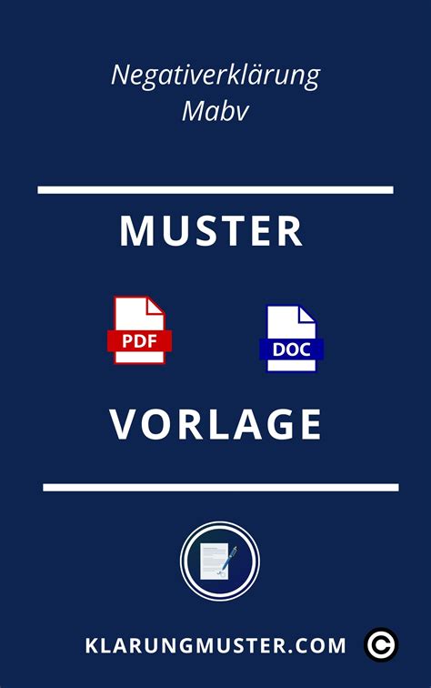 Negativerklärung Mabv Vordruck Muster Vorlage