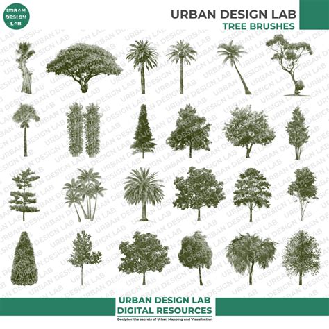 Set Of 60 Photoshop Tree Brushes Urban Design Lab