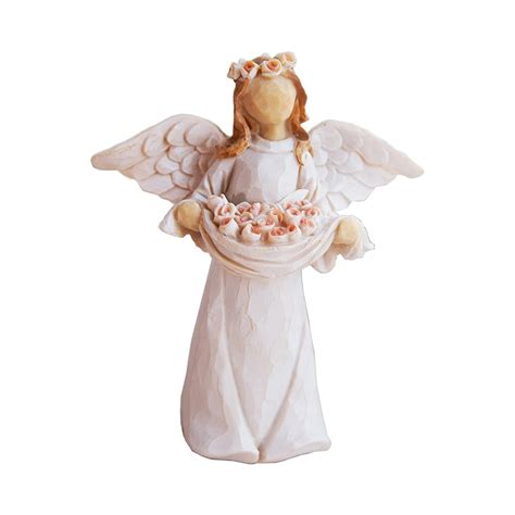 Wing Cherub Figure Desk Angel Holding Flowers Collectible Sculpture Resin Statue Hepsiburada