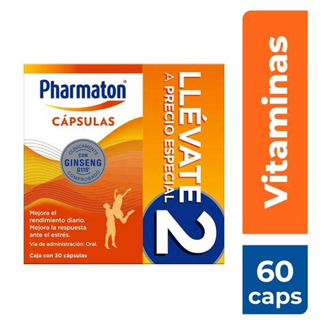 Pharmaton 2 cajas de 30 cápsulas cada una Walmart