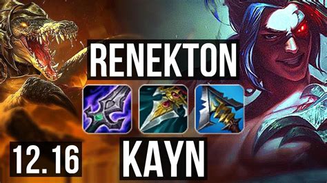 Renekton Vs Kayn Top 2 6m Mastery 600 Games 8 3 9 Dominating