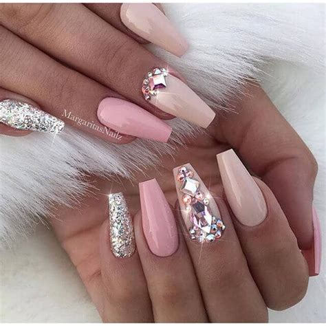 Pink Nail Ideas With Gems Have You Thought About Adding Some Amazing Gems To Your Nails To