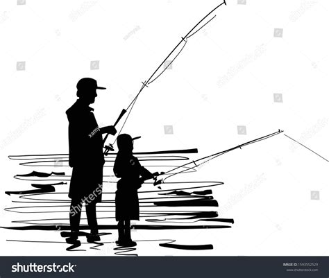 Father Sons Fishing Silhouette Images Stock Photos Vectors