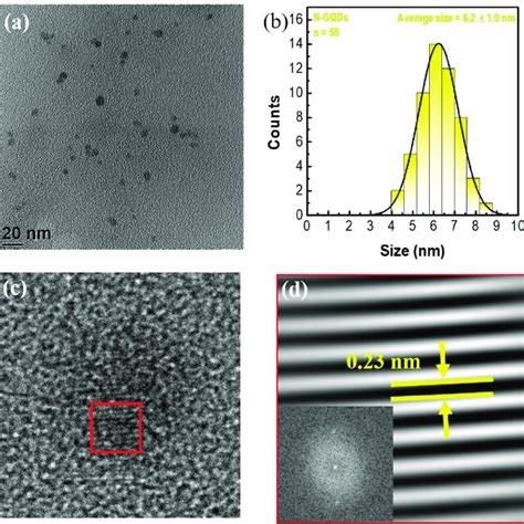 Morphological Characterization Of N Gqds A Tem Image B Size