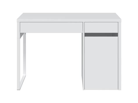 Bureau réversible en mélaminé et métal coloris blanc artik Hauteur 75