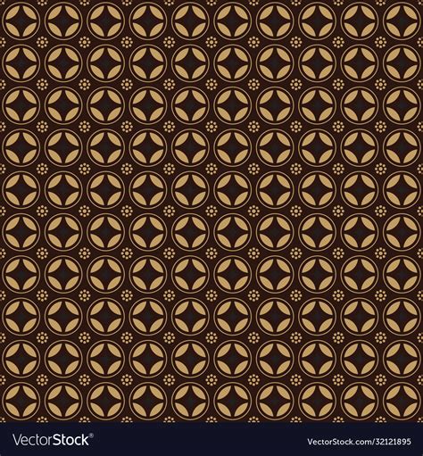 Traditional Geometric Indonesia Batik Seamless Vector Image