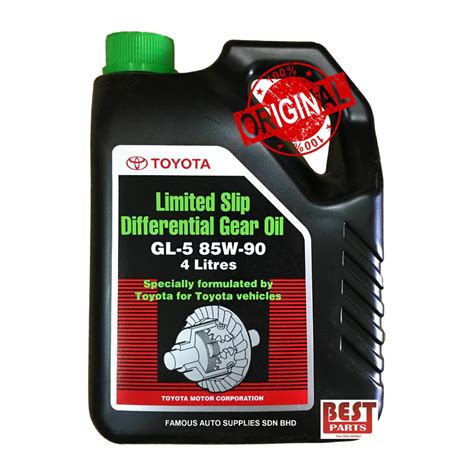 Toyota Limited Slip Differential Gear Oil Axle GL 5 85W 90 4 Litre LSD