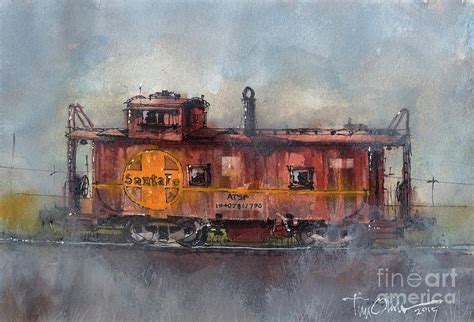 Hurlwood Caboose Painting By Tim Oliver Fine Art America