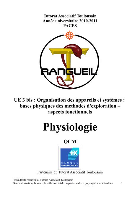 Poly Physio Qcm 10 11 PDF