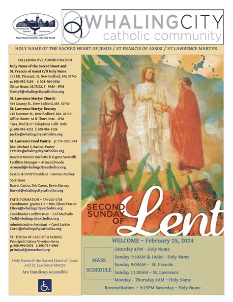 Bulletin For The 2nd Sunday Of Lent February 25 2024 Whaling City