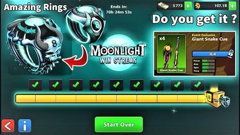 8 Ball Pool Moonlight Winstreak Amazing Ring Cue 8 Ball Pool YouTube