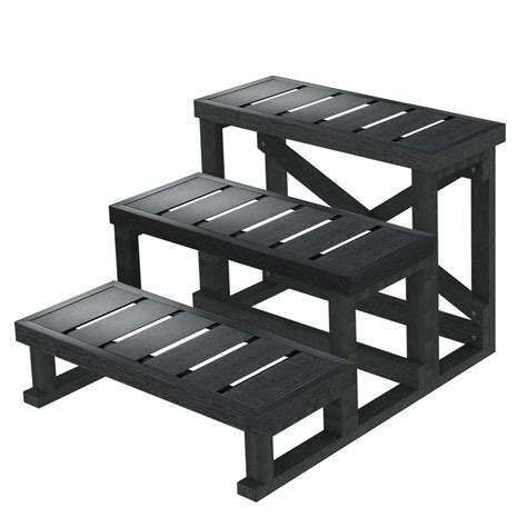 Amazon Three Steps Hot Tub Steps Wood Plastic Composite Steps Into Hot Tub Spa Pool With