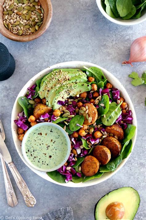 Nourishing Buddha Bowl With Green Tahini Sauce Dels Cooking Twist