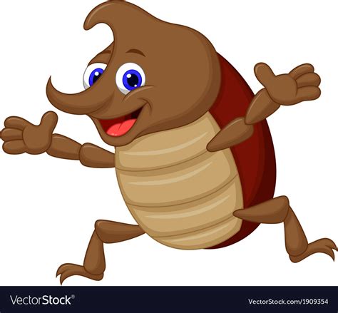 Cute rhinoceros beetle cartoon Royalty Free Vector Image