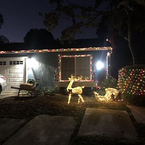 Hykolity Ft D Genuine Lighted Christmas Reindeer And Sleigh Outdoor