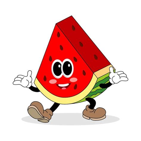 Premium Vector Watermelon Slice Cartoon Mascot Character