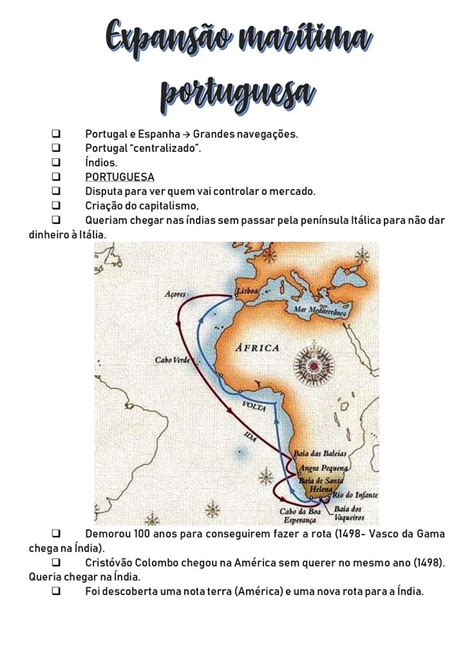 Resumo Expansão marítima portuguesa Expansão maritima Resumos de