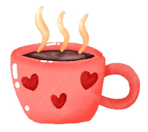 Uma Xícara Rosa De Ilustração De Chocolate Quente Png Caneca Chocolate Quente Amor Imagem