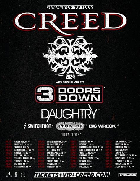 Creed Summer Of 99 Tour Lineup 2024 Feestdagen Alida Madelene