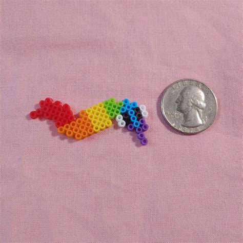 Rainbow Worm Perler Bead Pin Cute Rainbow Perler Depop Artofit