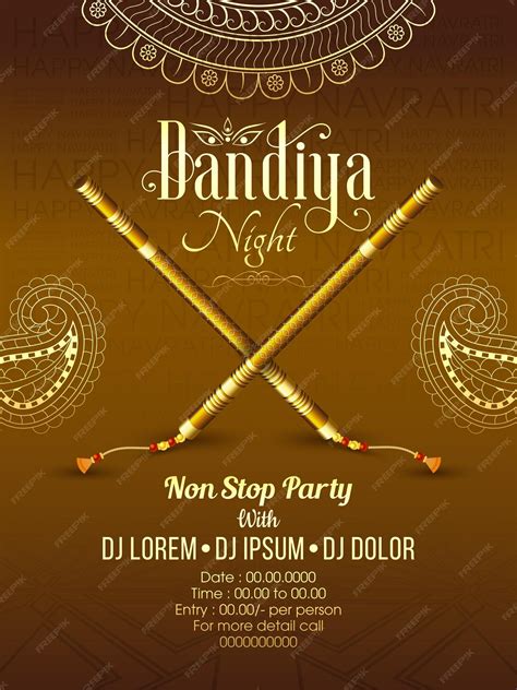 Premium Vector Dandiya Night Invitation On The Occasion Of Navratri