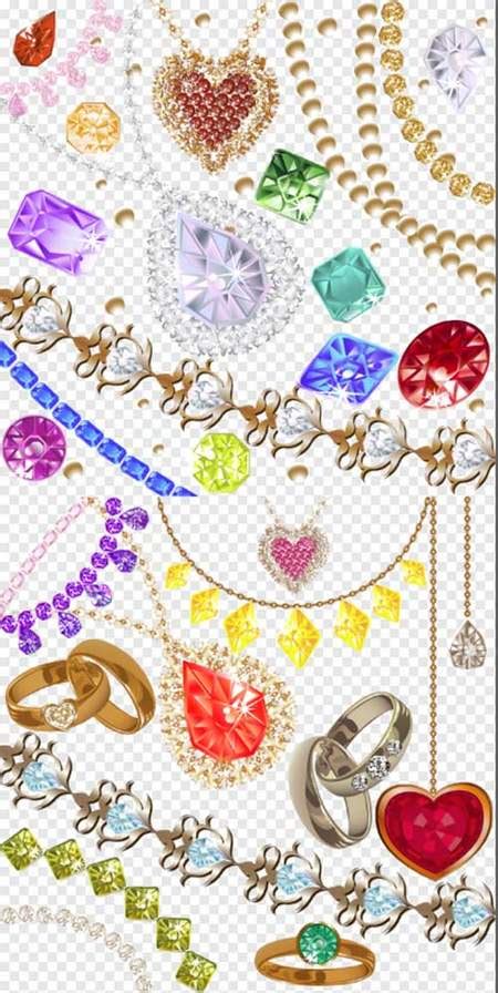 Jewelry Clipart Psd Rings Pendants Diamonds Transparent Background