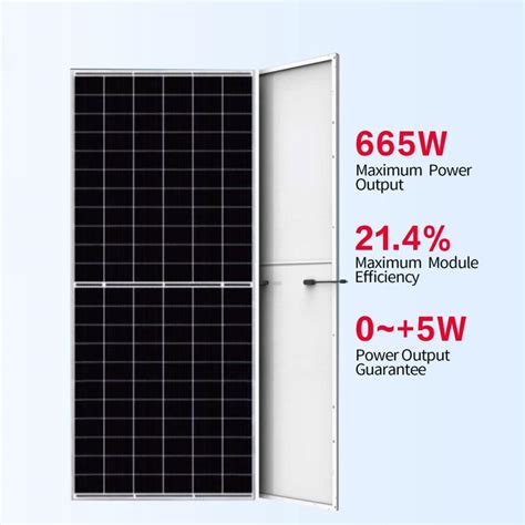 W Half Cut Monocrystalline Pv Solar Panel Module Renewable Solar