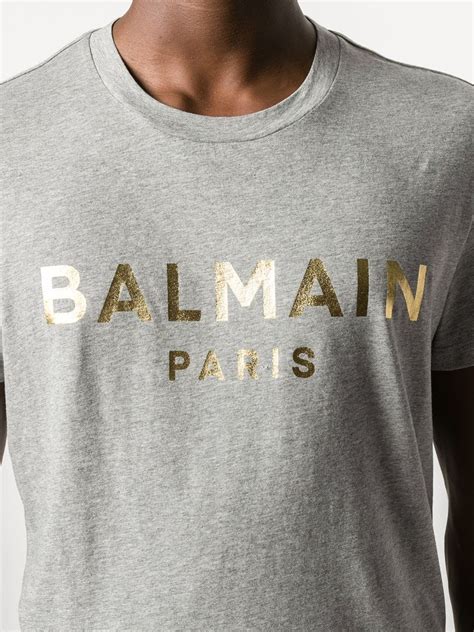 Balmain Foil Logo T Shirt Farfetch