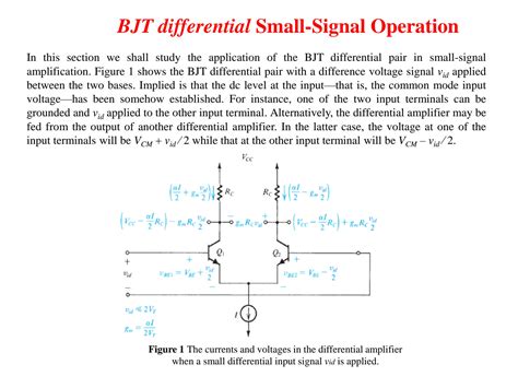 SOLUTION Elect Cir A The Bjt Differential Pair Slide 2 Ac Analysis