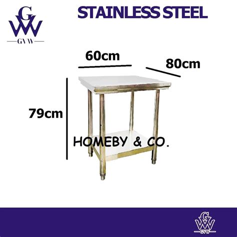 Homebygvw Tablemeja Stainless Steel Working Table Meja Dapur Dining