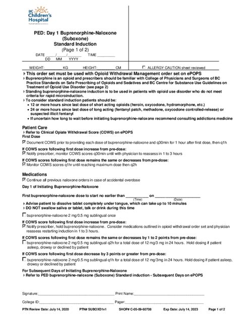 Fillable Online Policyandorders Cw Bc Bcch Order Set Template Fax Email