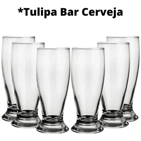 Jogo De Copos De Vidro Pe As Tulipa Chopp Cerveja Ml Em Promo O