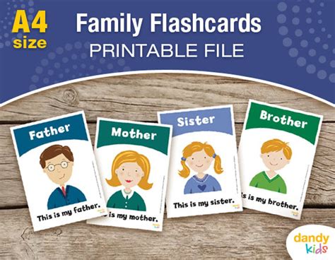 Family Members Flashcards / A4 / Printable Flashcards / Set of - Etsy ...