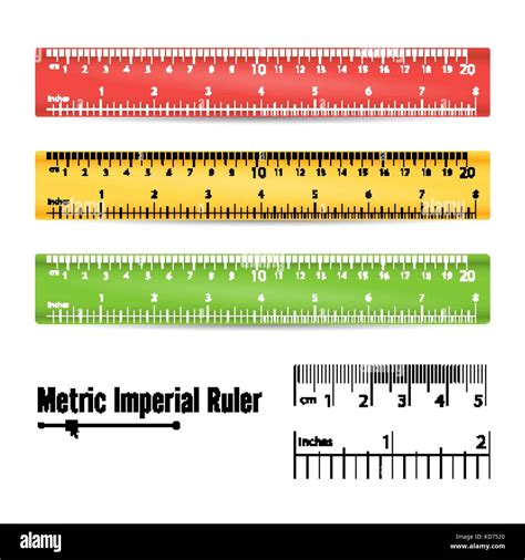 School Measuring Ruler Vector. Measure Tool. Millimeters, Centimeters ...