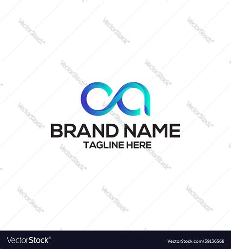 Ca letter logo design minimalist Royalty Free Vector Image