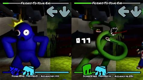 Rainbow Friends Fnf Mod Blue Vs Green Rainbow Friends Friday