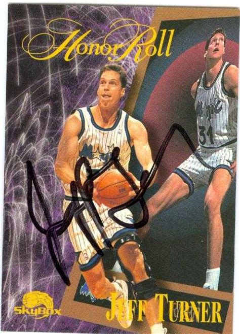 Jeff Turner Autographed Basketball Card Orlando Magic Skybox