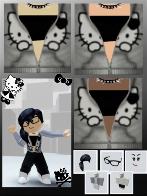 Free Roblox T Shirt Hello Kitty Emo Y2k Collar в 2022 г Футболка своими руками Футболки для