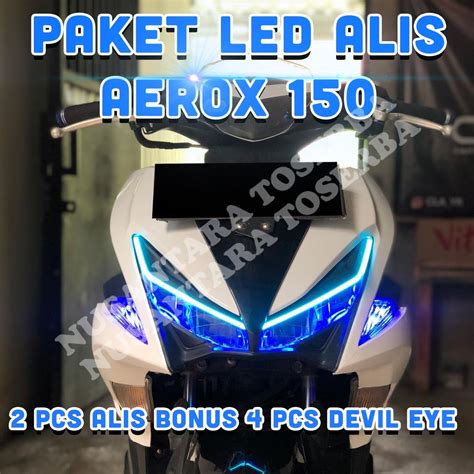 Jual Paket Ganteng Lampu Alis Aerox Se Bonus Devil Eye Tidak Berbintik