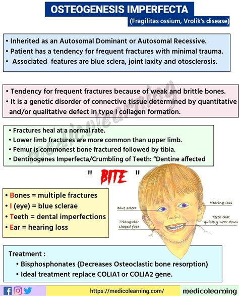 OSTEOGENESIS imperfecta | Osteogenesis imperfecta, Nursing school tips ...