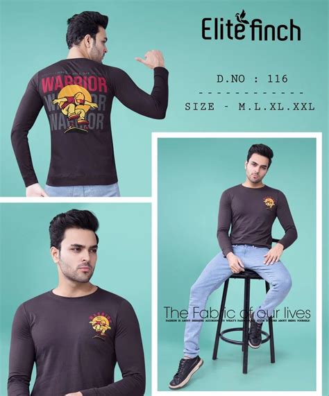 Cotton Elite Finch Men Round Neck Front And Back Printed T Shirts At Rs