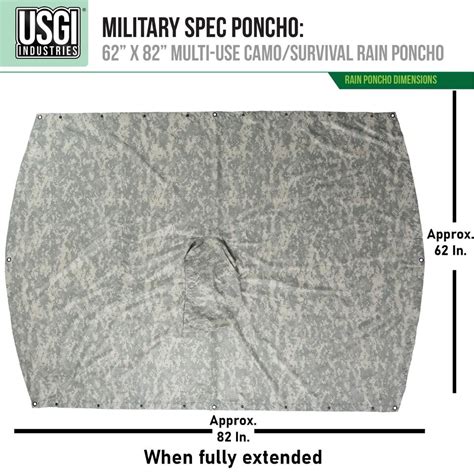 Usgi Industries Military Style Multi Use Rip Stop Rain Poncho Acu Ebay