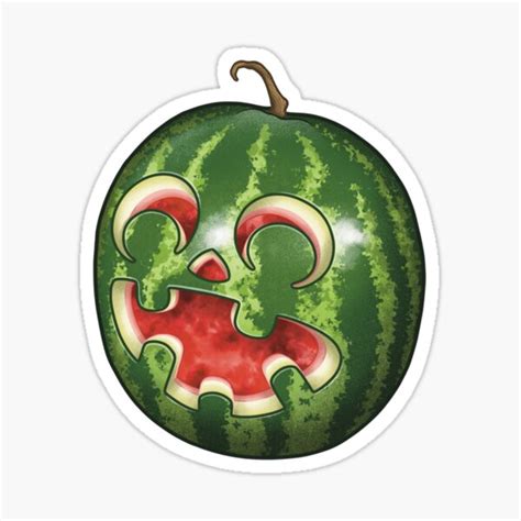 "Watermelon Jack O Lantern" Sticker for Sale by Kastanada | Redbubble