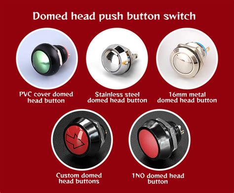 Push Button Switch Head Type In Flat Head Domed Head High Head What