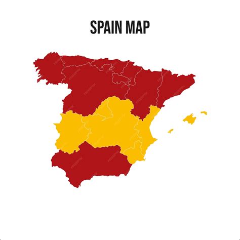 Premium Vector Spain Map Vector Spain Map With Territory Line Vector