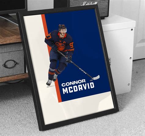 Connor Mcdavid Poster Edmonton Oilers Poster NHL Poster Hockey Poster