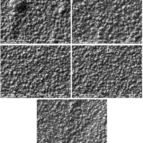 Sem Micrographs Of Cu Coating Obtained In The Presence B C D E And