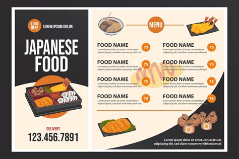 Restaurant Cafe menu, template design. Japanese Food 15826255 Vector Art at Vecteezy