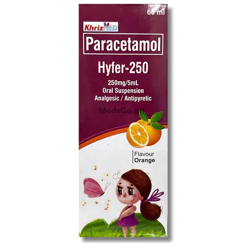 Hyfer Paracetamol 250mg 5ml Suspension 60ml Orange Price In The Philippines Medsgo Pharmacy